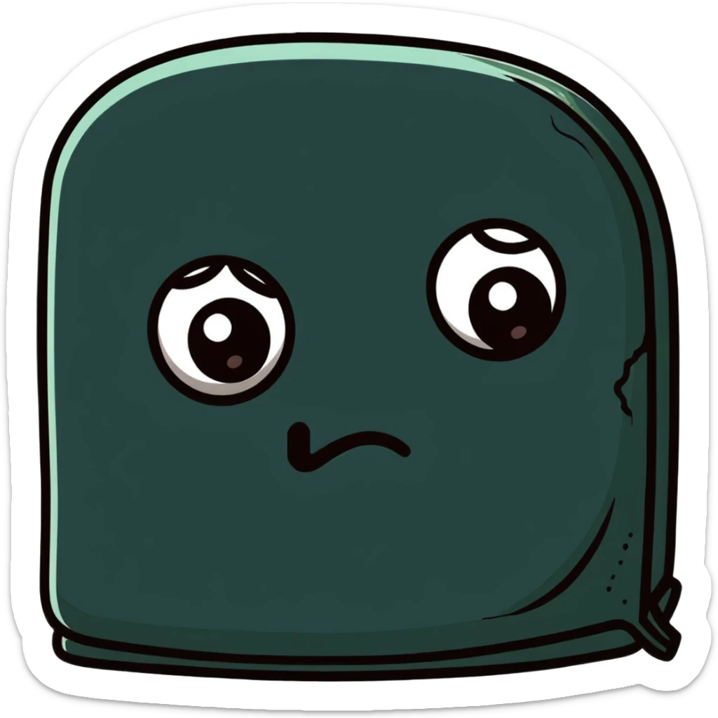 cartoon eye with small crusty booger in the corner, sleepy eye with crusty discharge sticker