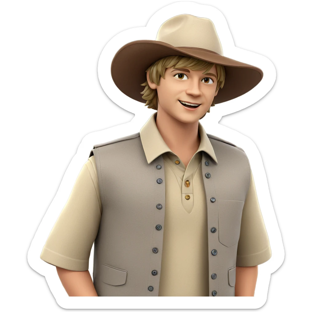 happy boy in stylish vest sticker