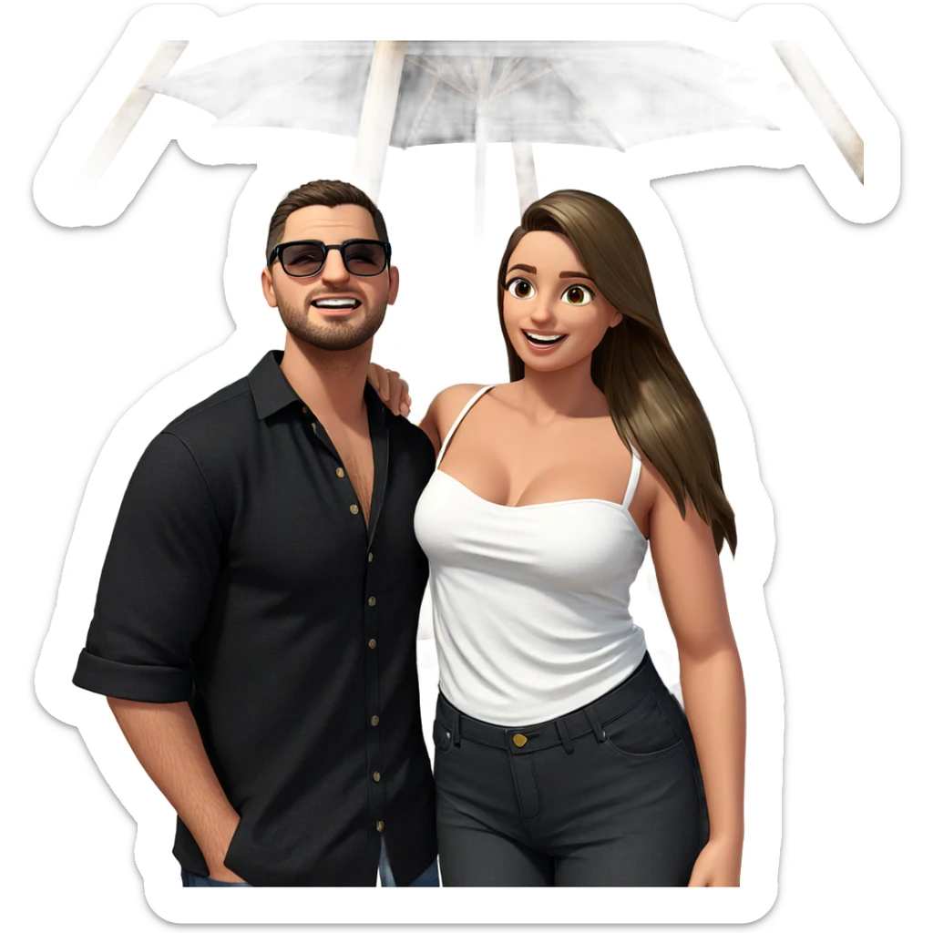 friends enjoying a sunny day sticker