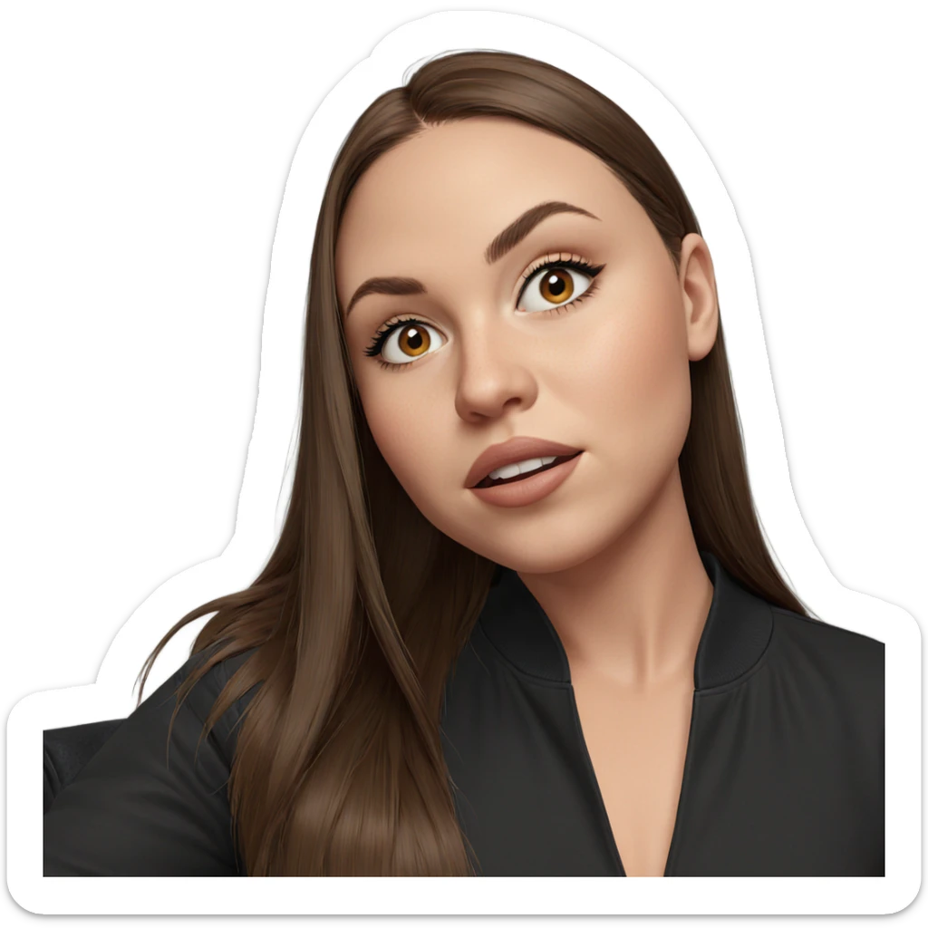 brown haired girl portrait sticker