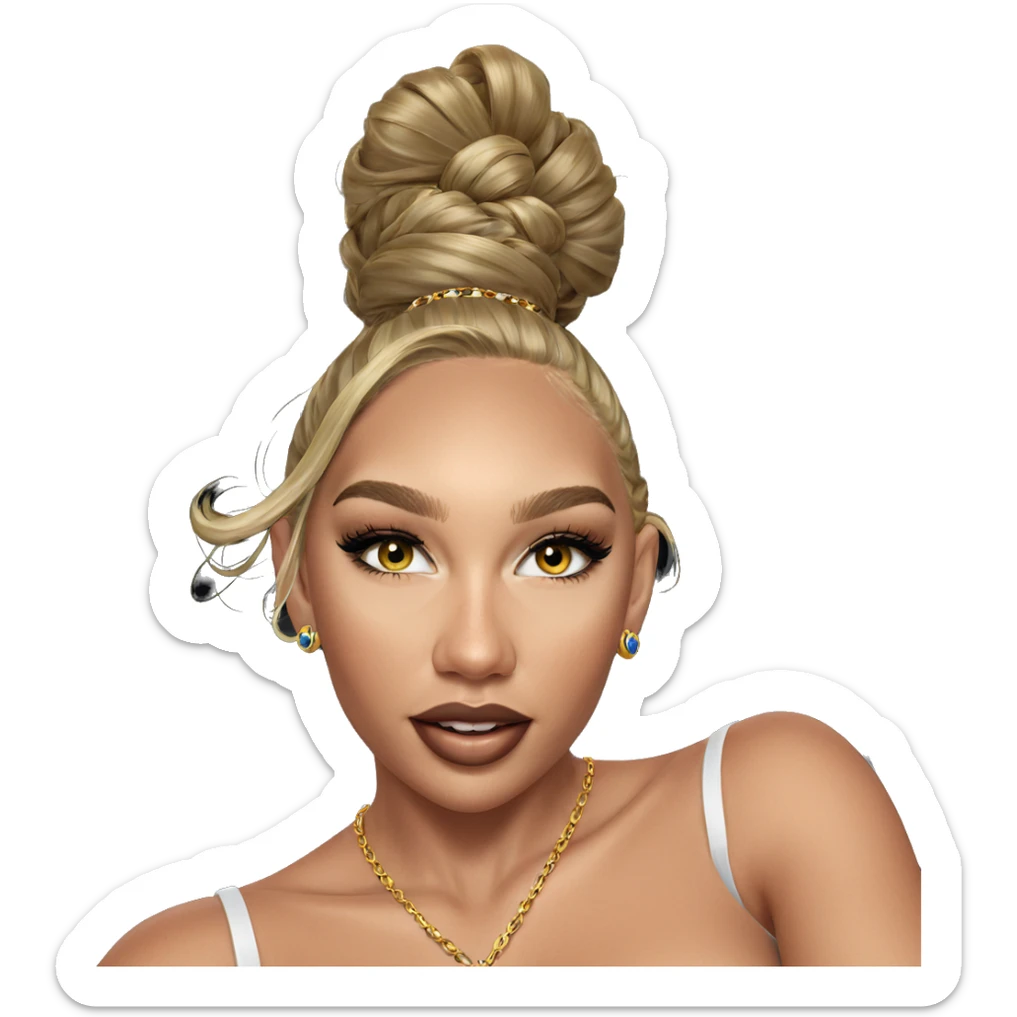 blonde girl with jewelry sticker