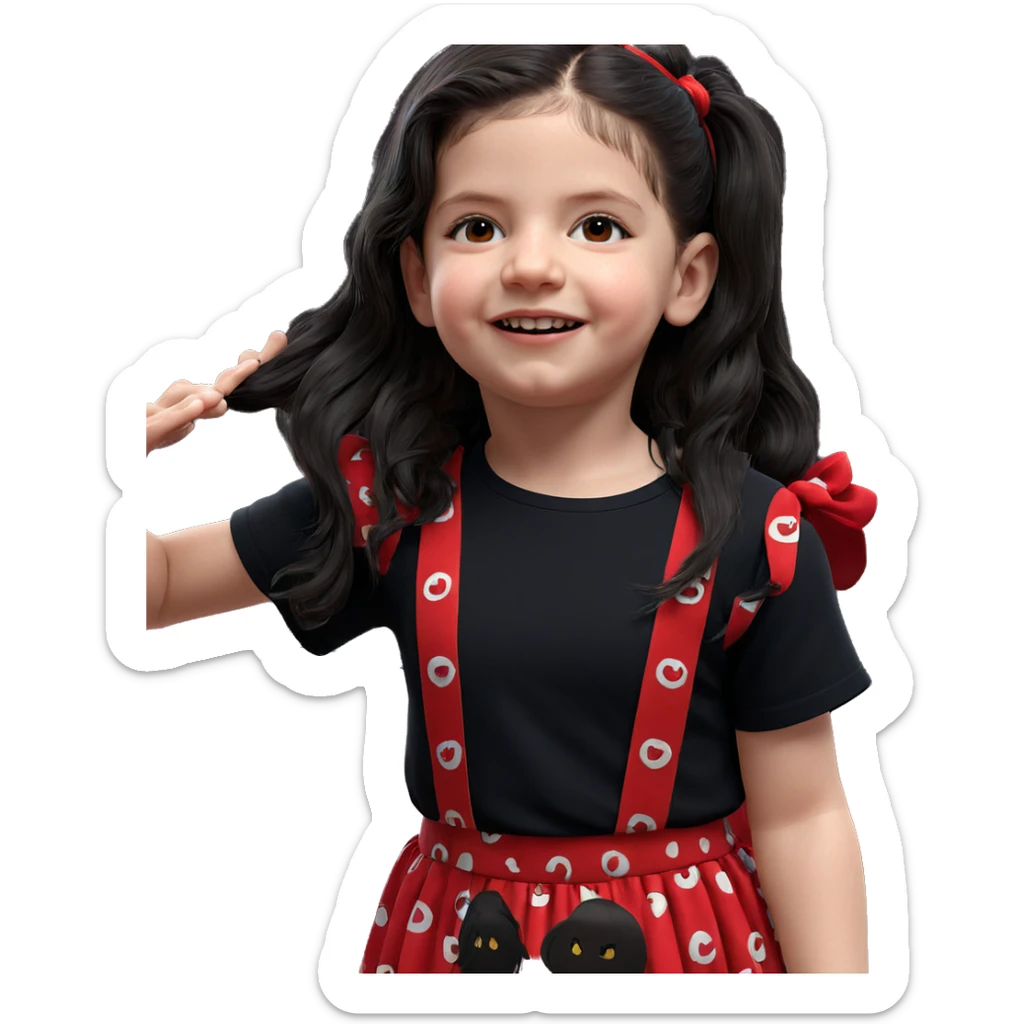 girl in black and red sticker
