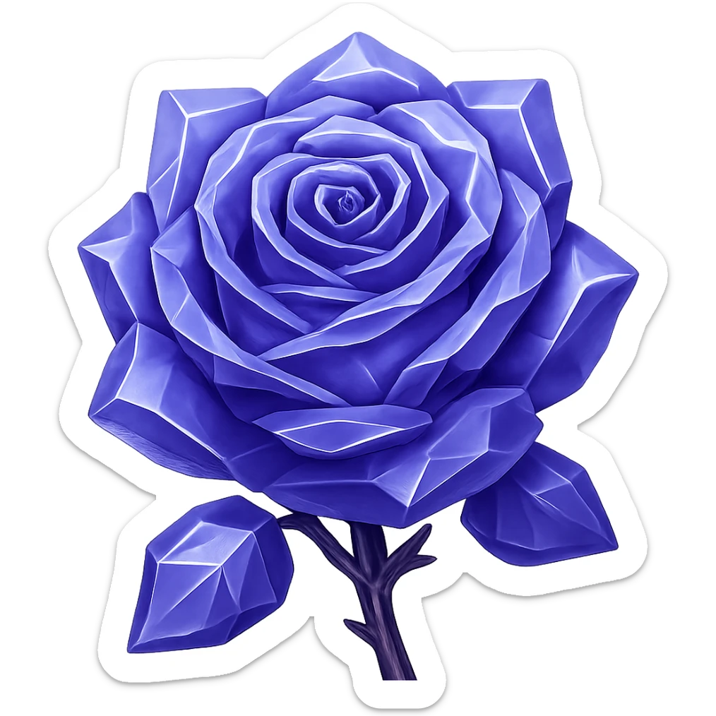 Make the rose made of ice purple in the style of emoji (apple style emojis). Remove the background. sticker