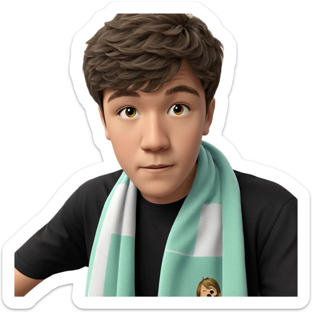 casual boy with towel sticker