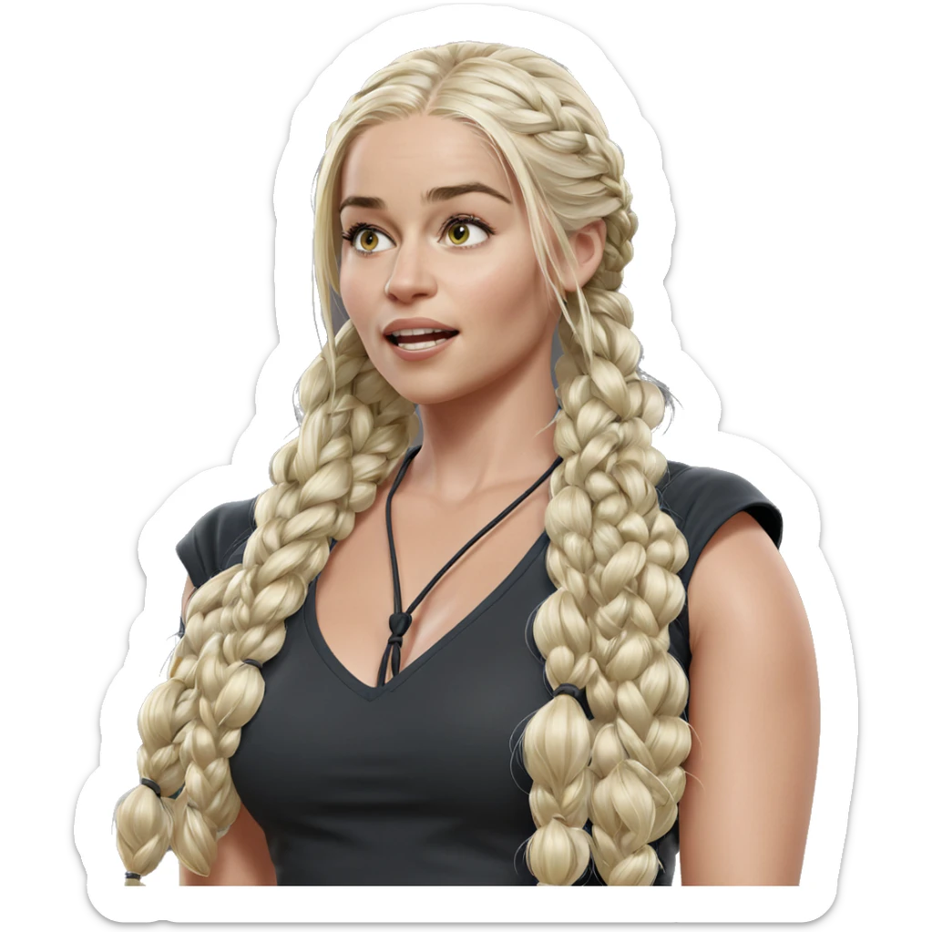 blonde girl with braided hair sticker
