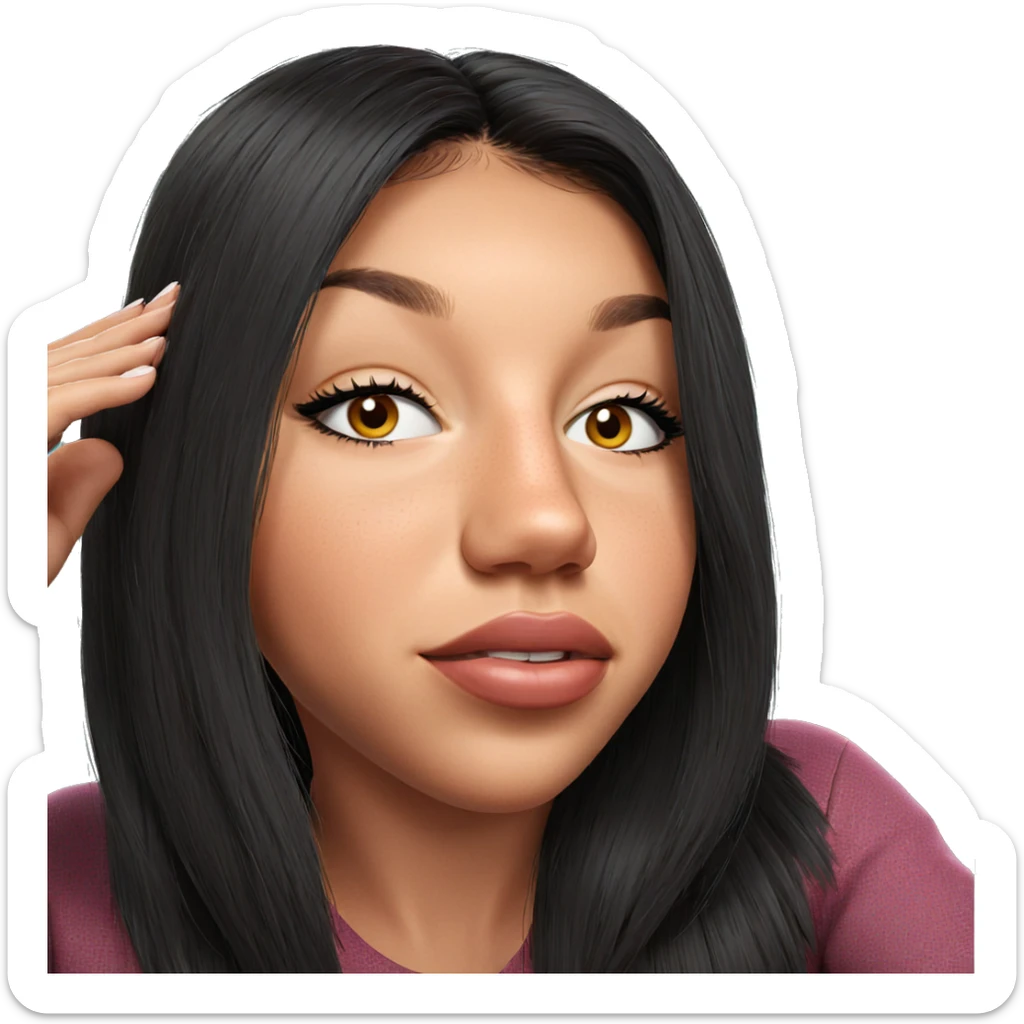 realistic portrait of girl sticker