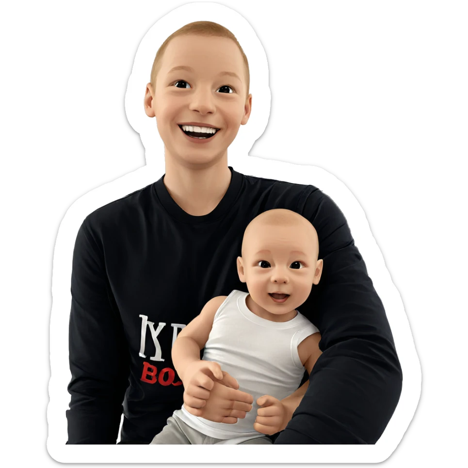 happy boys enjoying together sticker