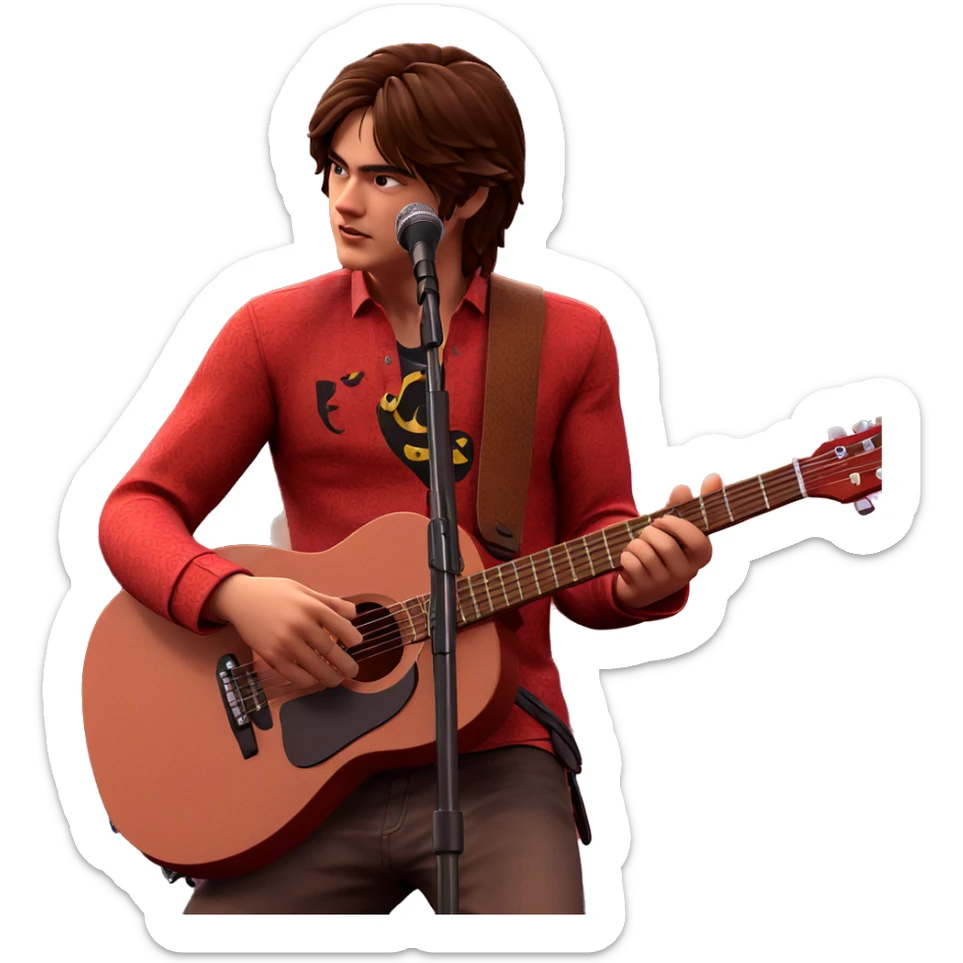 guitarist performing on stage sticker