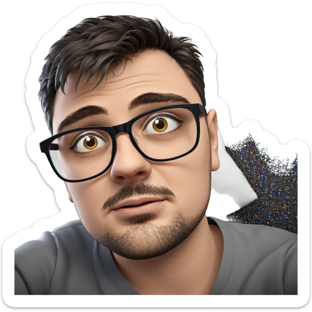 male portrait with glasses sticker