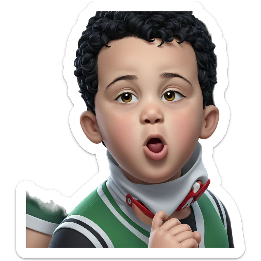 masked boy with black hair sticker