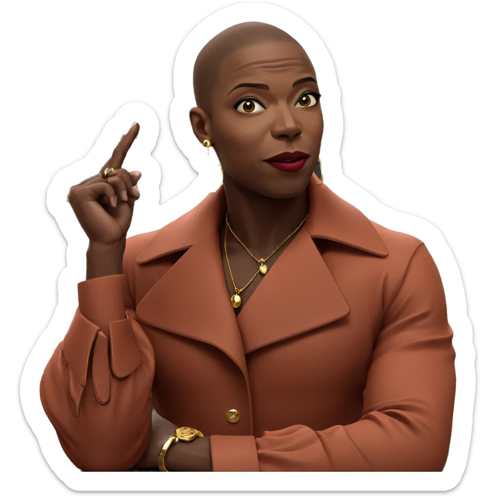 bald male with jewelry sticker