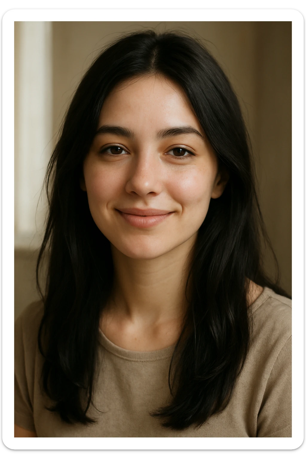 a young woman with black hair sticker