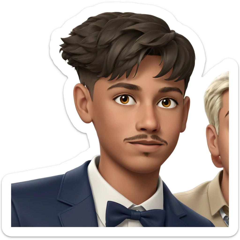 dapper boy in collared shirt sticker