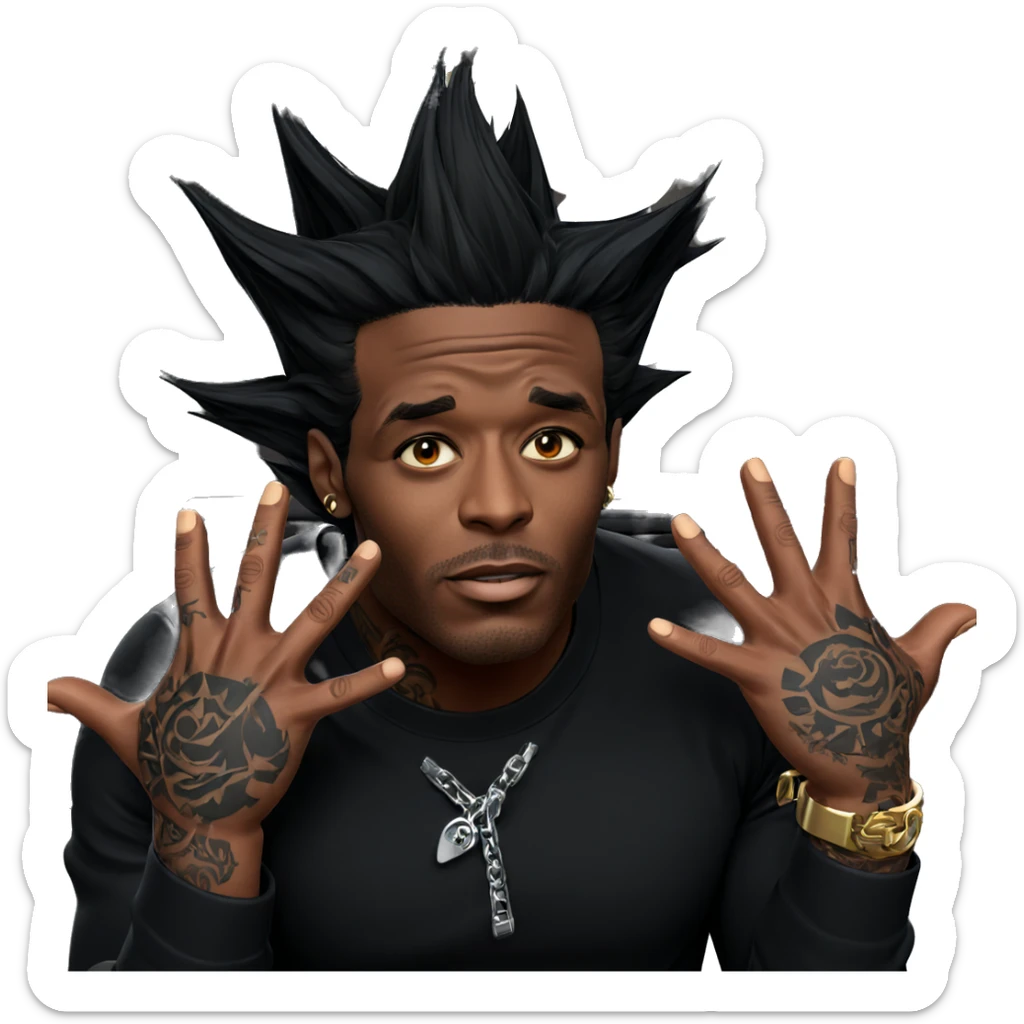 dark skin male with tattoos sticker