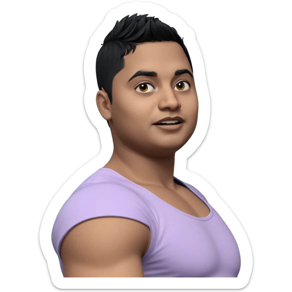 black haired boy in dress sticker