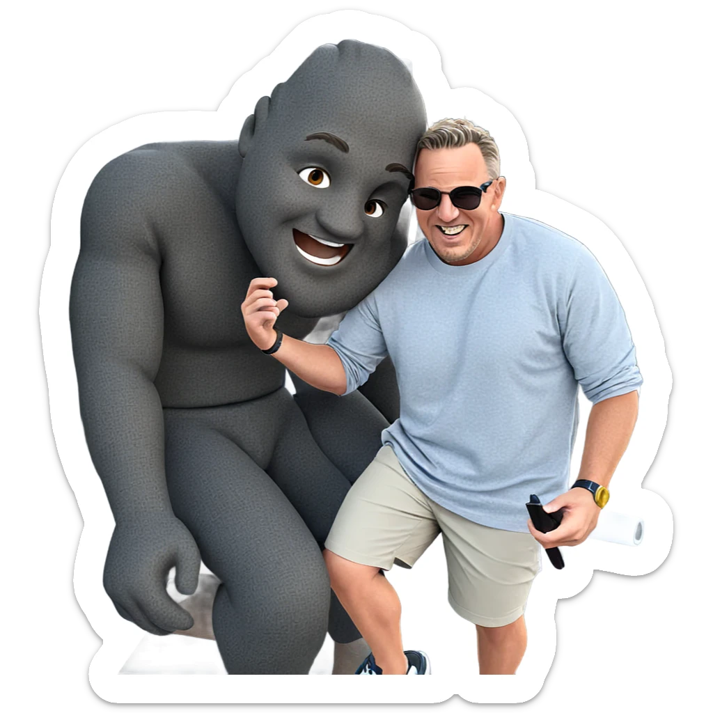 two boys enjoying outdoors together sticker