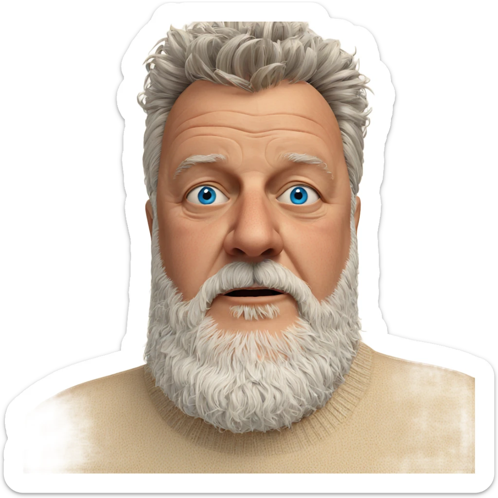 old man with blue eyes sticker