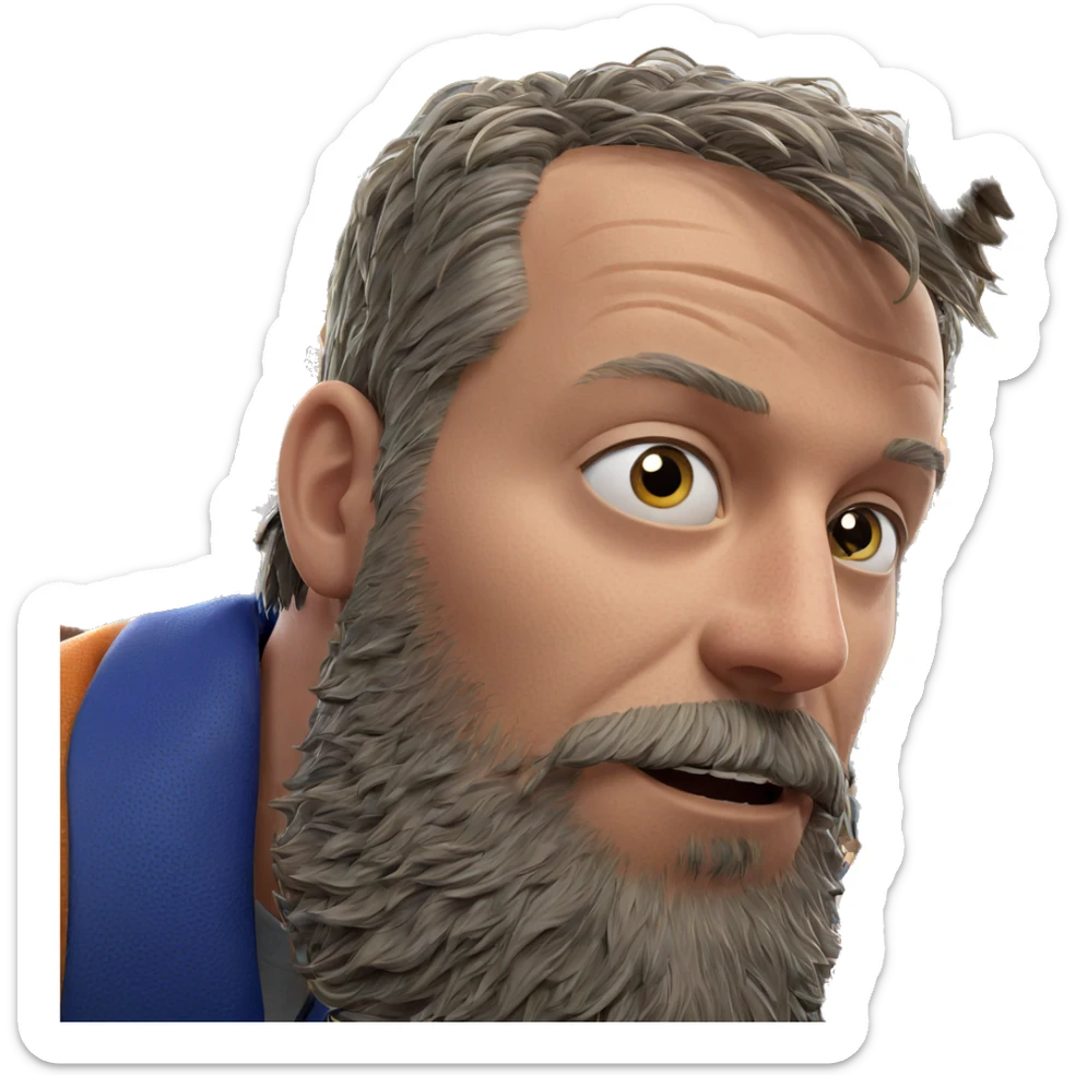 bearded boy looking at viewer sticker