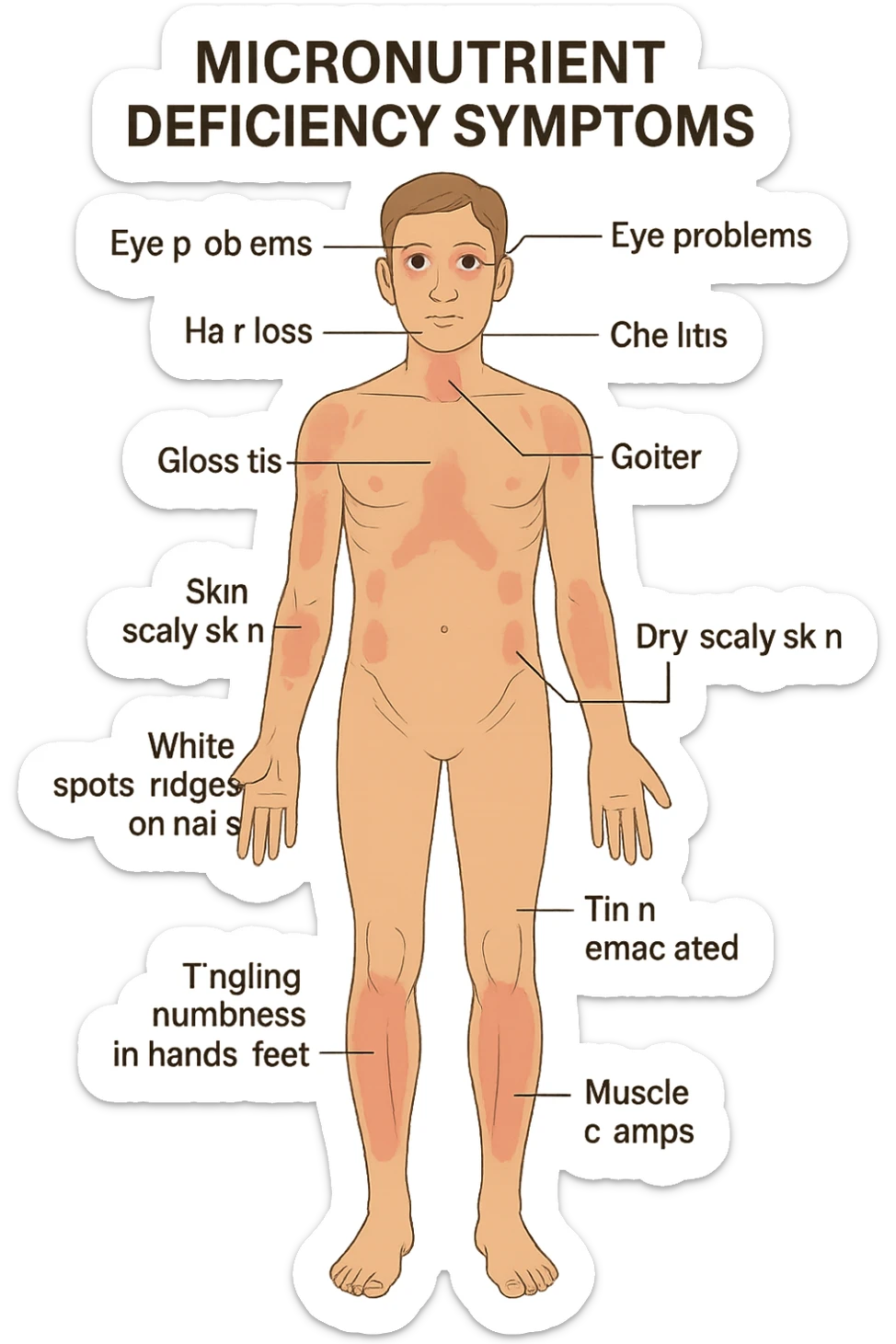 corpo umano in carenza di micronutrienti sticker