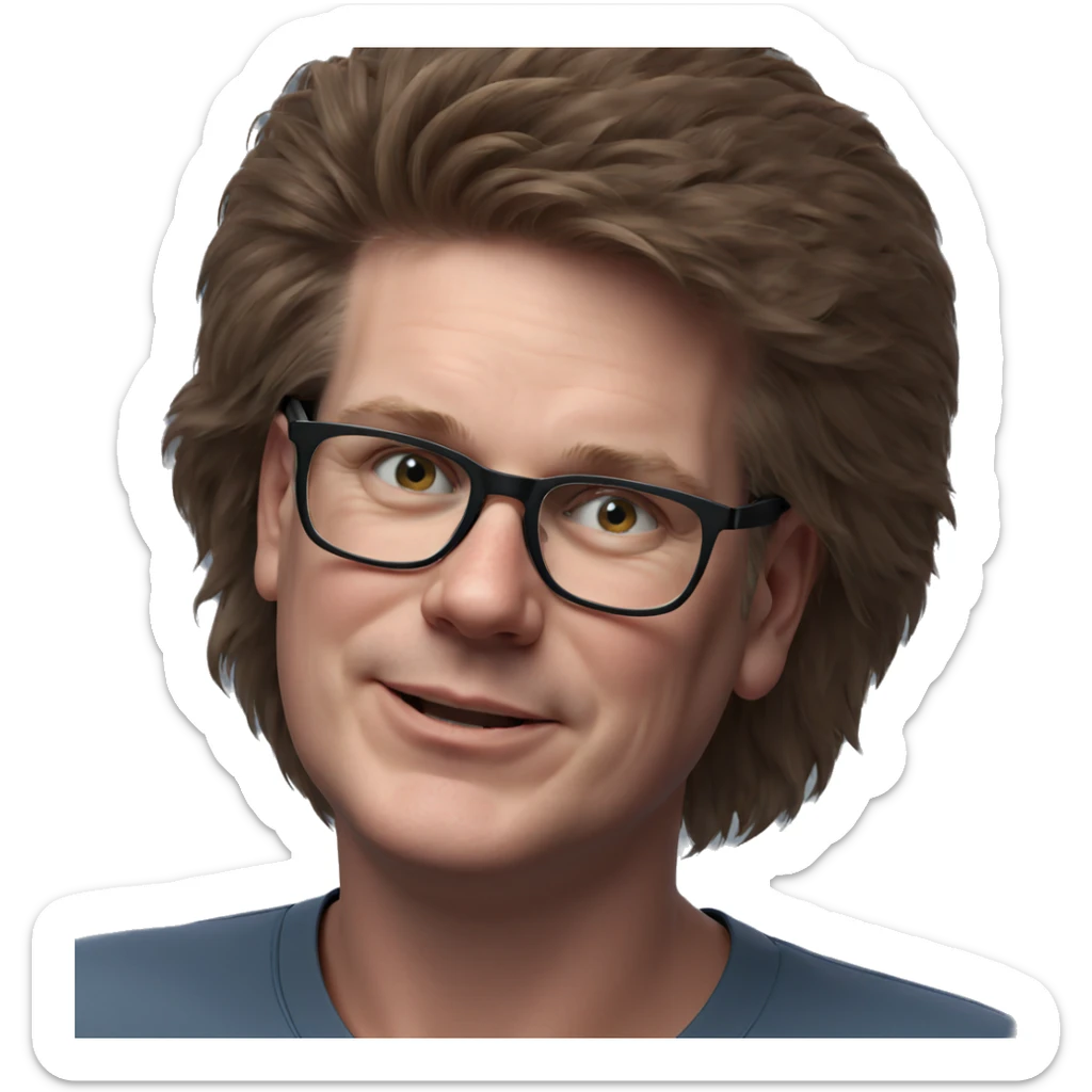 smiling boy with glasses portrait sticker