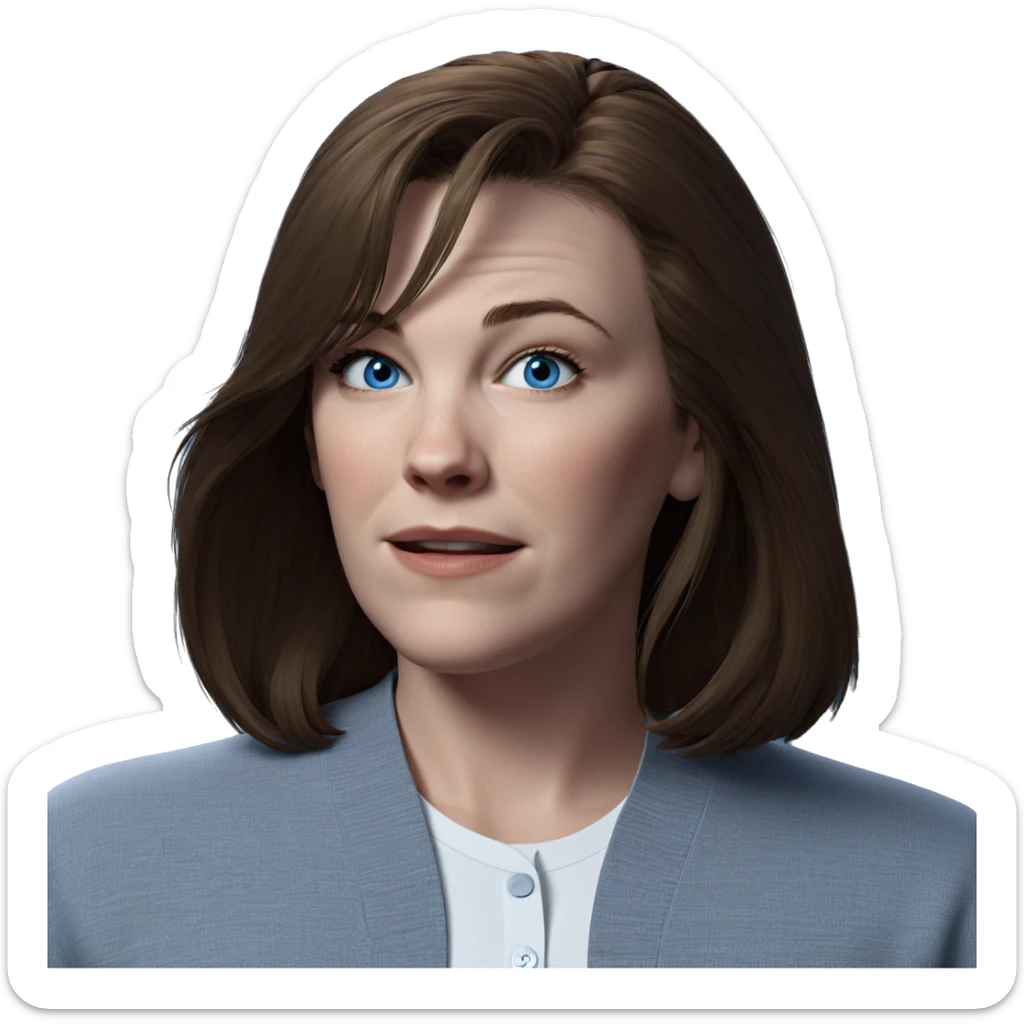 blue eyed girl in white shirt sticker