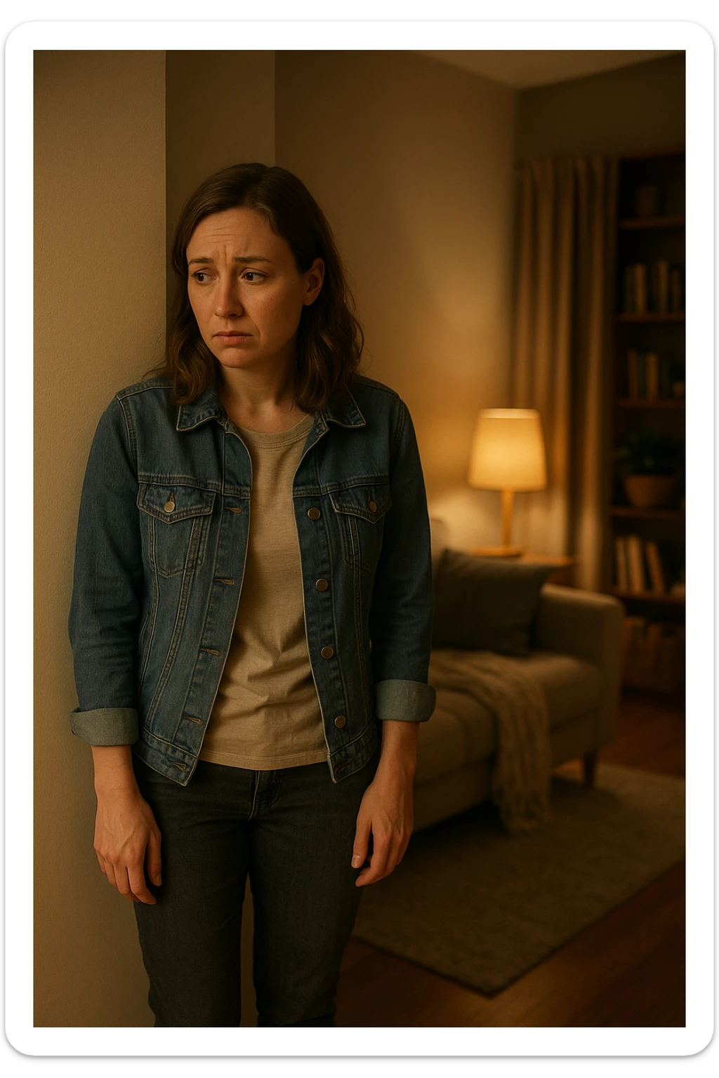 donna che vuole rimanere nella sua zona di comfort. Immagini realistiche sticker