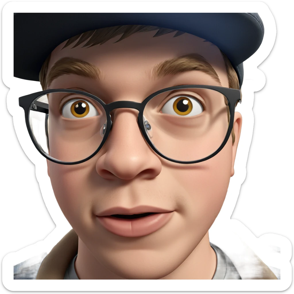 boy in glasses portrait sticker