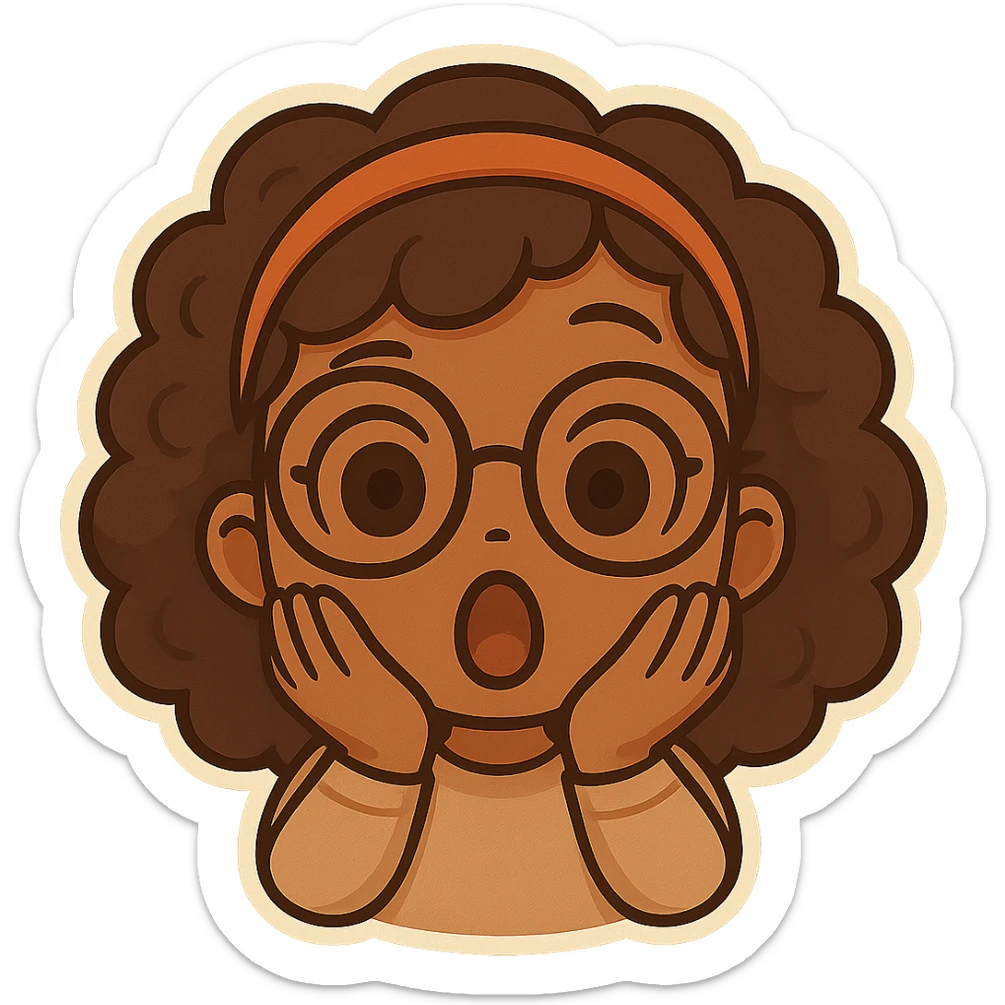 Add a headband and glasses to the chibi style character, with no background. sticker