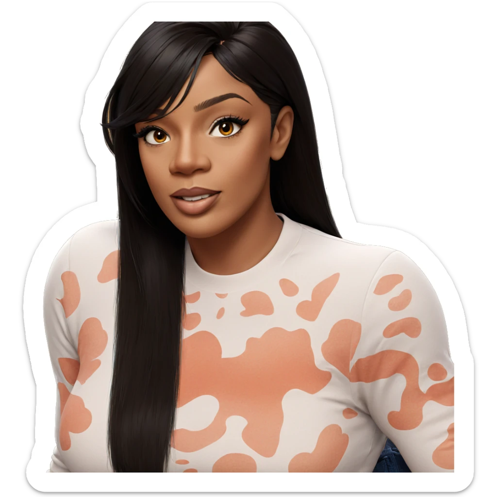 realistic portrait of girl sticker