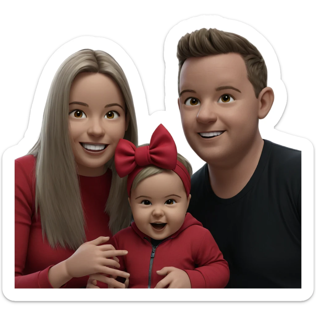 smiling duo with contrasting styles sticker