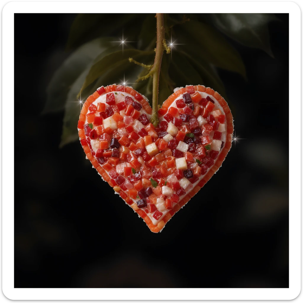 food heart emoji with sparkles sticker