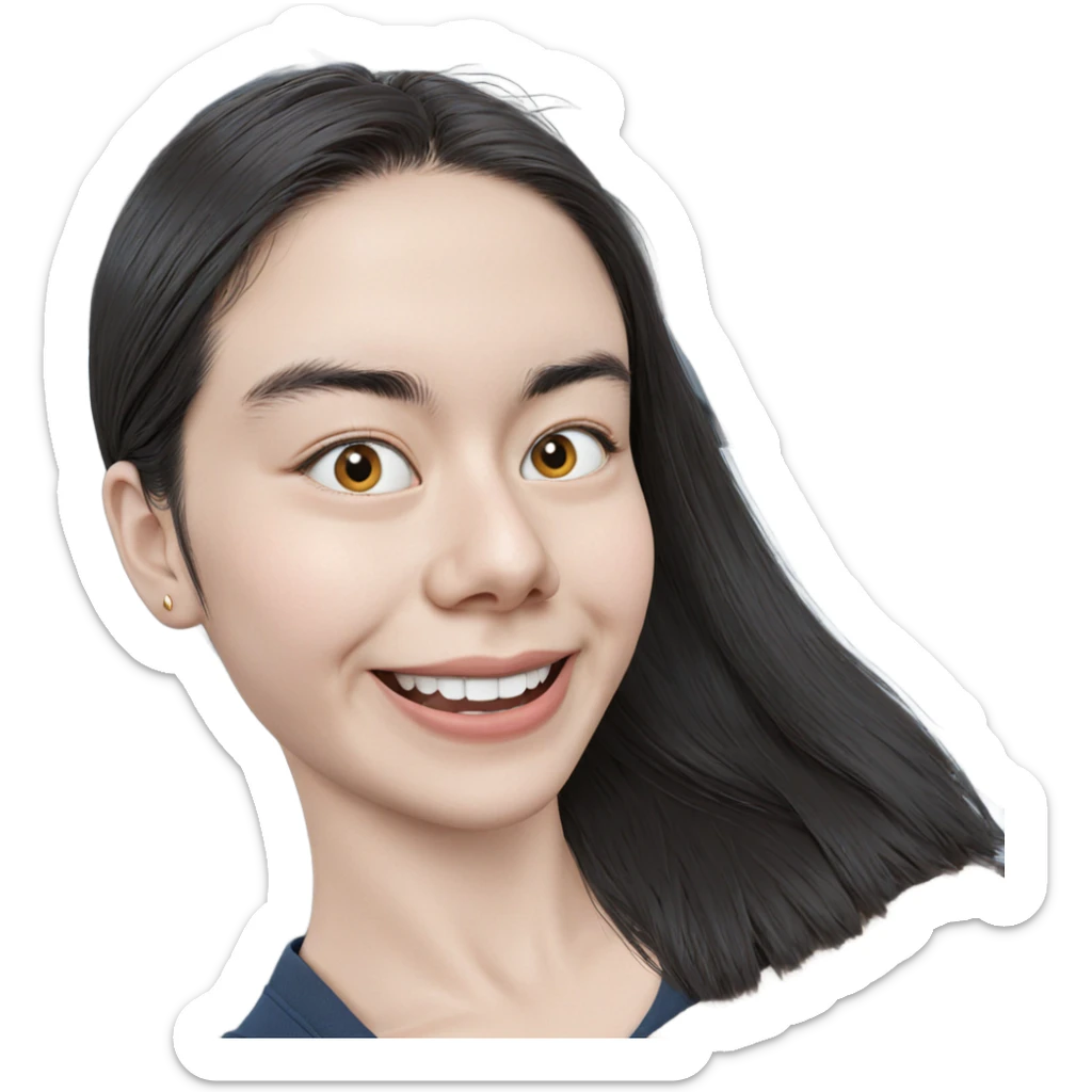 smiling girl in car interior sticker