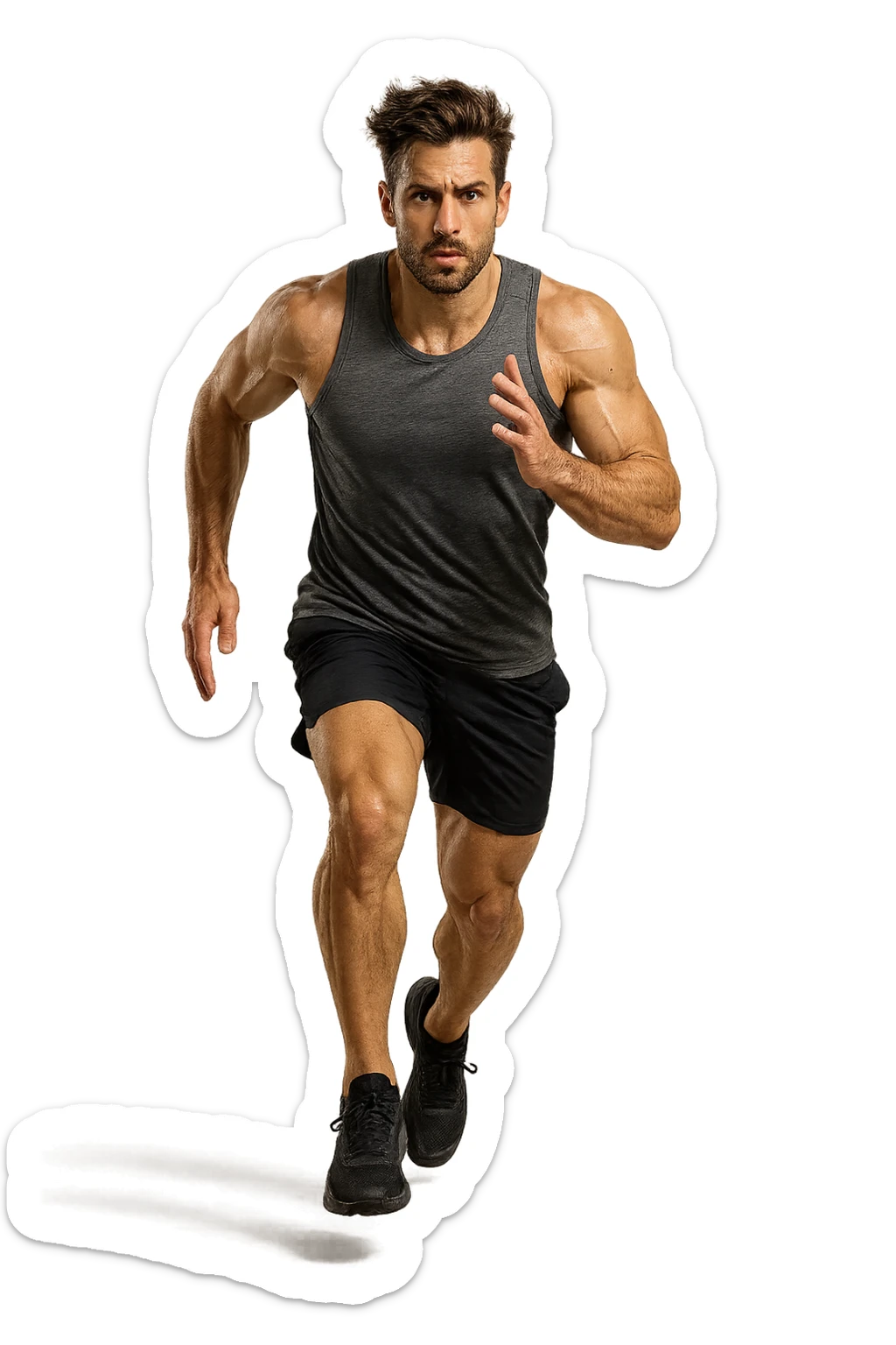 UOMO FITNESS CHE CORRE IN POSA FRONTALE sticker