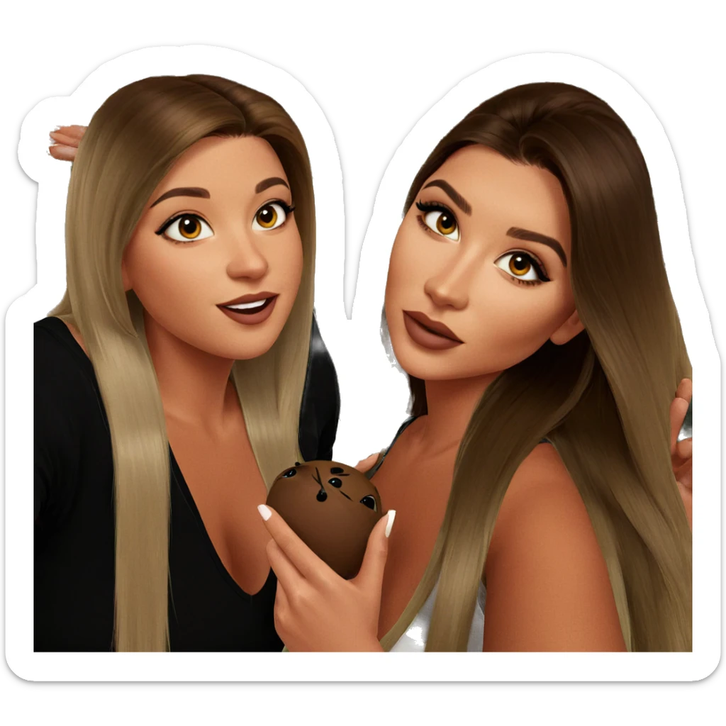 friends with diverse hairstyles sticker