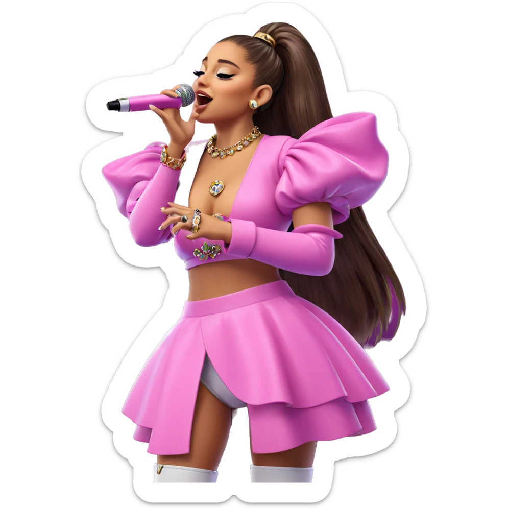 singing girl with jewelry sticker