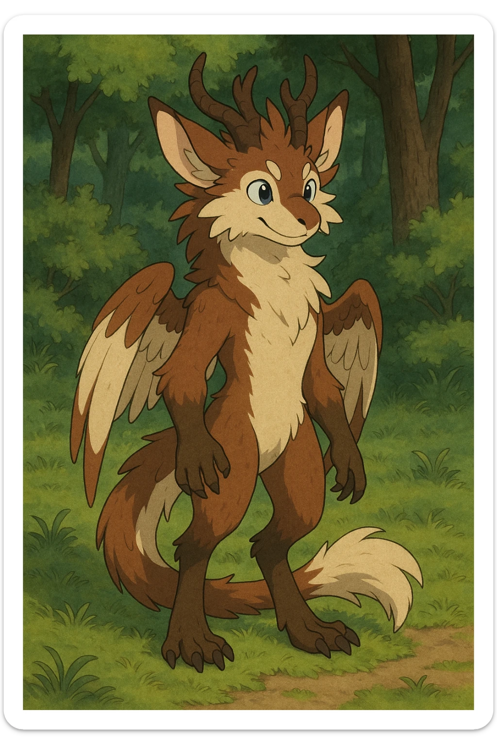 "Vernid" in full body (an open fantasy creature species by LiLaiRa) sticker