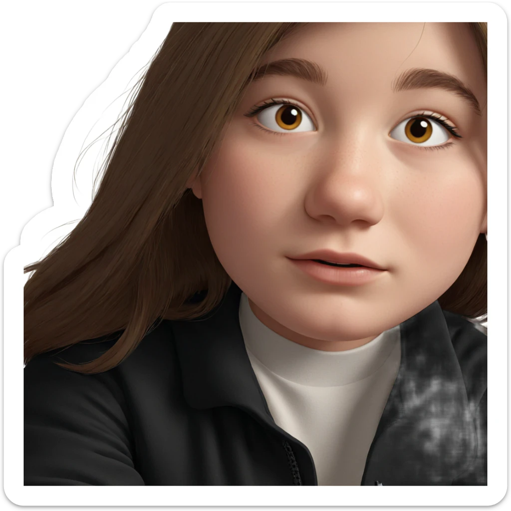 realistic portrait of girl sticker