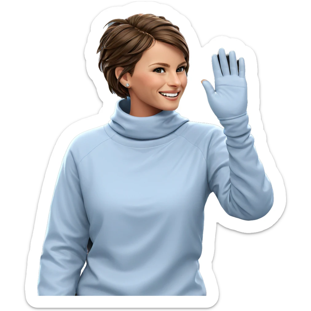 smiling girl with brown hair sticker