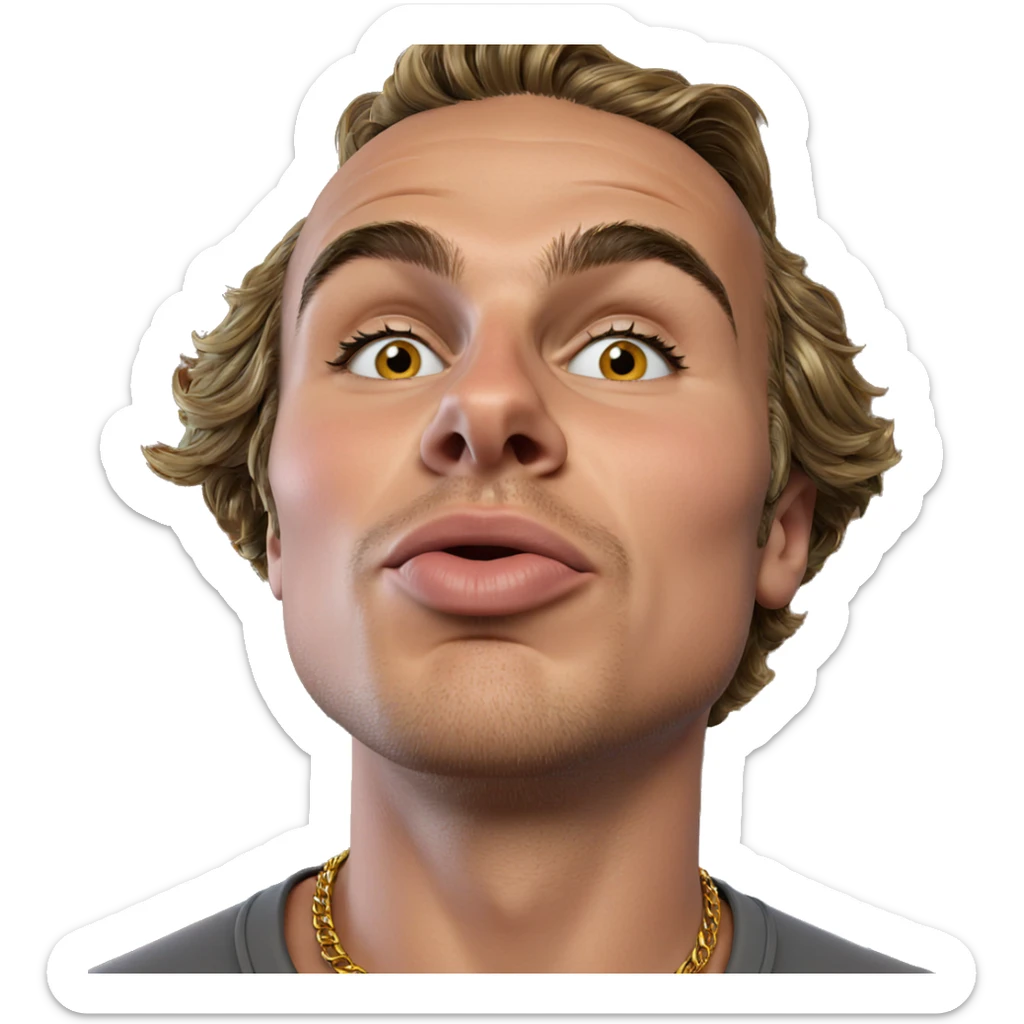 male portrait with necklace sticker