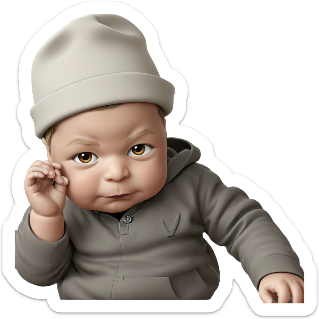 child boy in hat sticker