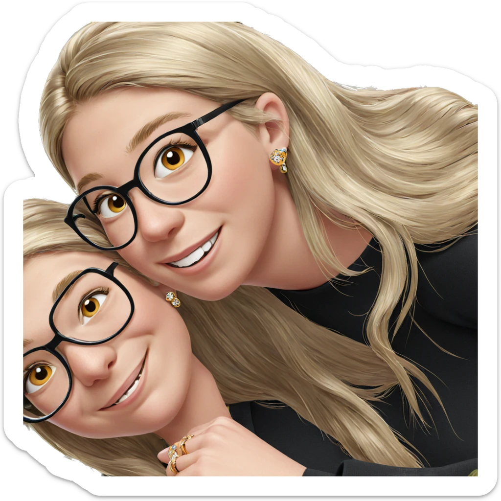 girls with jewelry and smiles sticker