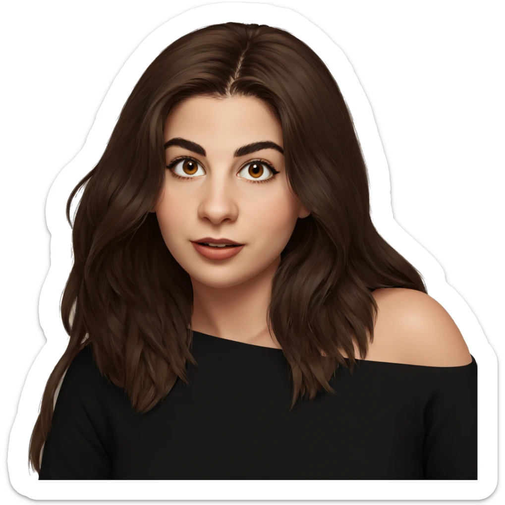 brown haired girl portrait sticker