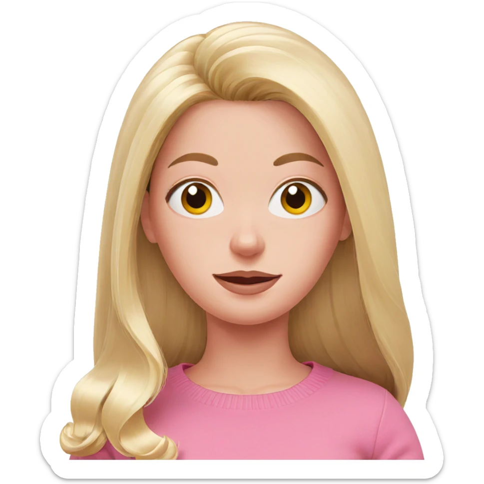 blonde girl in pink sweater sticker