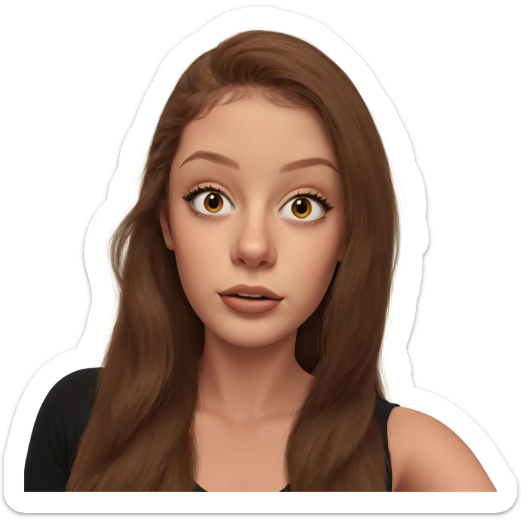 brown haired girl gazing sticker