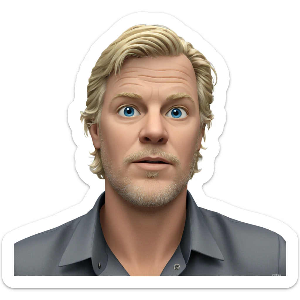 blonde man with blue eyes sticker