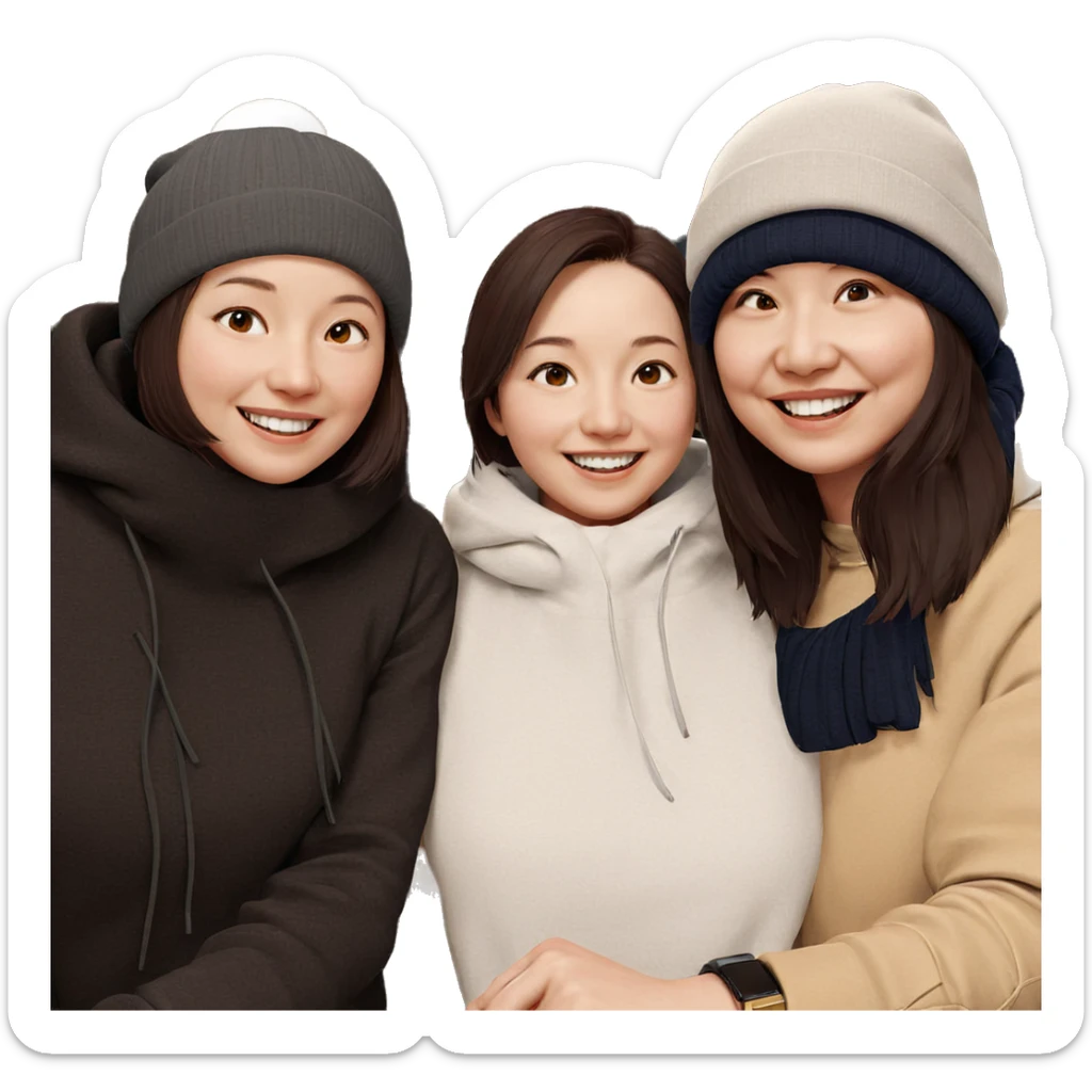 group of friends smiling together sticker