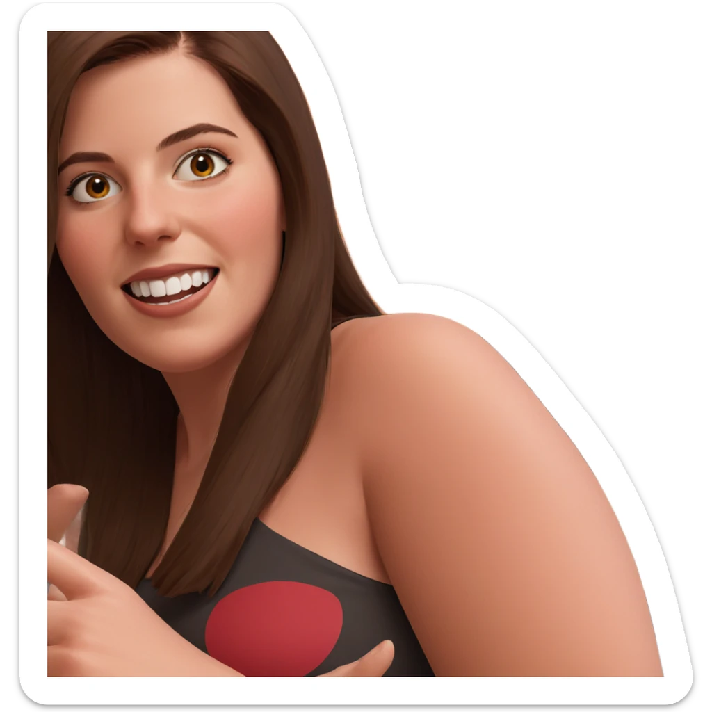 brown haired girl portrait sticker