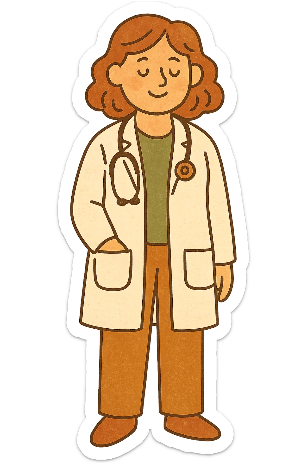 A full body of a modern day female doctor sticker