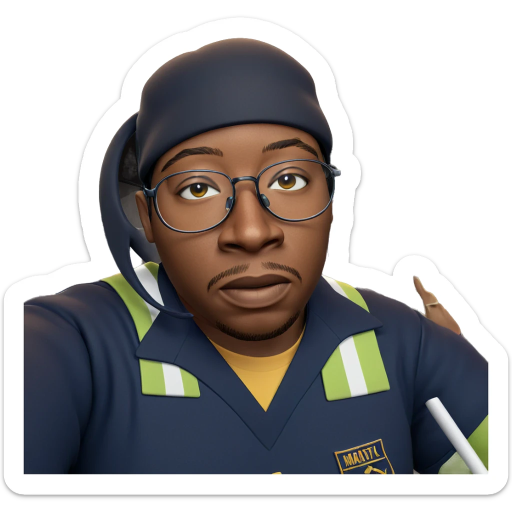 boy in uniform with glasses sticker