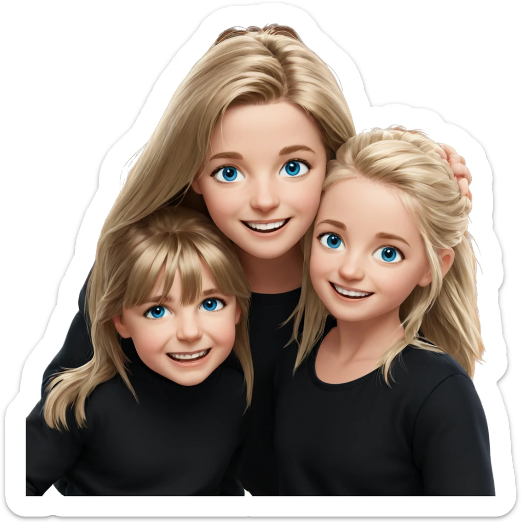 smiling girls with blue eyes sticker